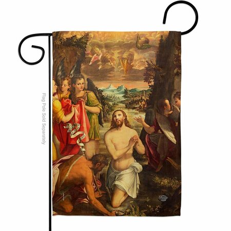 CUADRILATERO 13 x 18.5 in. Baptism of Christ Garden Flag with Religious Faith Double-Sided Decorative Vertical CU4182463